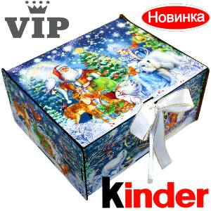 Сладкий подарок на Новый Год в картонной упаковке весом 1200 грамм по цене 2223 руб в Коврове